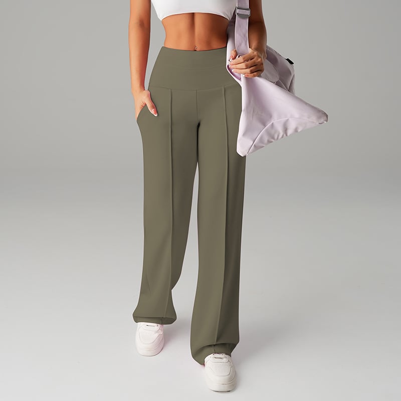 Pantalón de tiro alto con pierna amplia