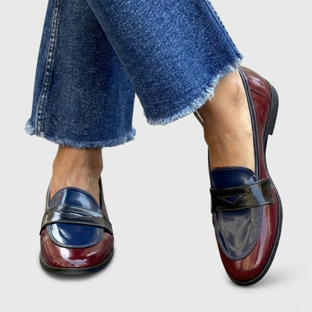 Claudia | Mocasines bicolor con contraste