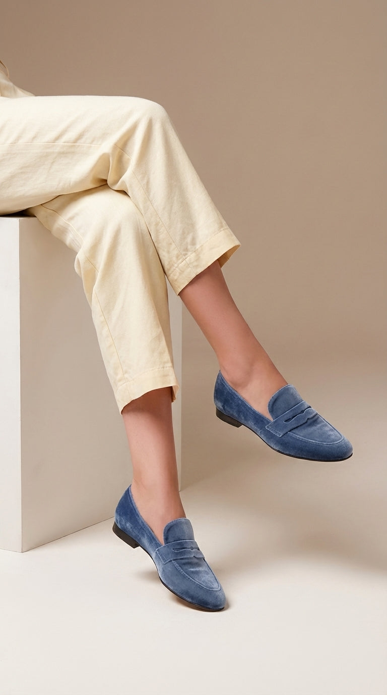 Noemi | Mocasines de terciopelo Vintage