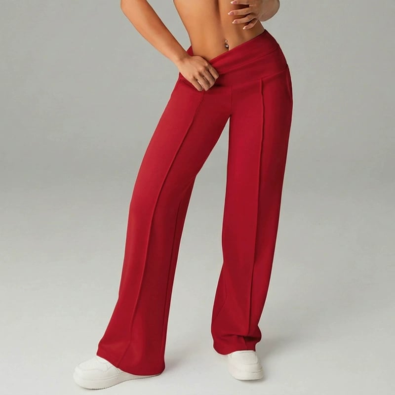 Pantalón de tiro alto con pierna amplia
