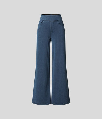 Jeans de tiro alto con pierna ancha