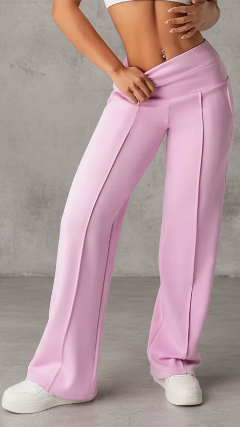 Pantalón de tiro alto con pierna amplia