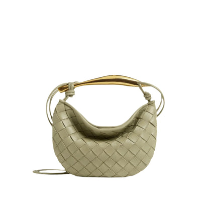 Bolso compacto trenzado con asa rígida