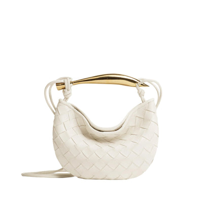 Bolso compacto trenzado con asa rígida