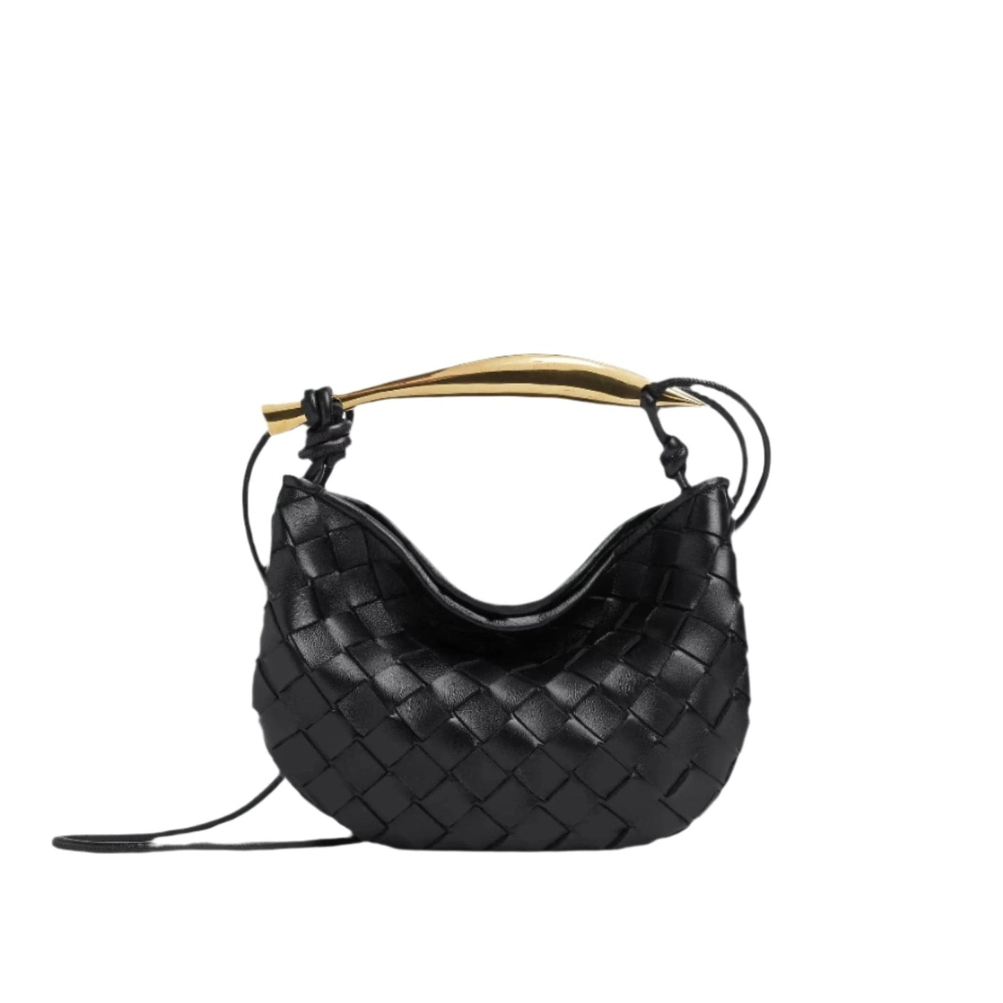 Bolso compacto trenzado con asa rígida