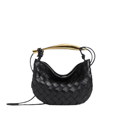 Bolso compacto trenzado con asa rígida