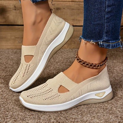 Zapatillas cómodas de tejido transpirable sin cordones