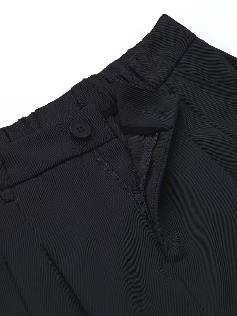 Pantalón de tiro alto con pierna amplia