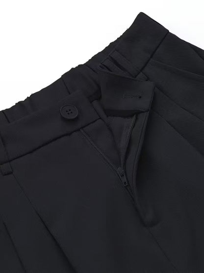 Pantalón de tiro alto con pierna amplia