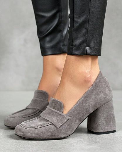 Mocasines de tacón ancho