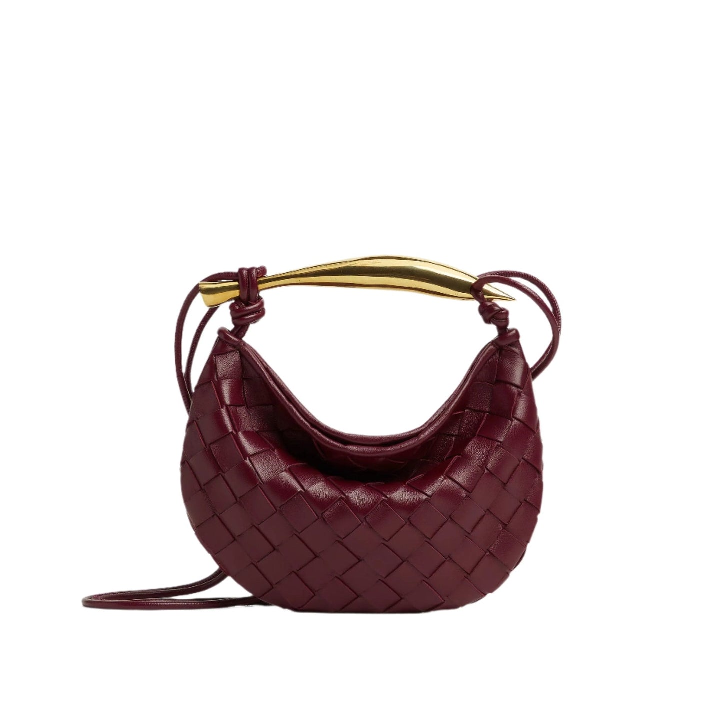 Bolso compacto trenzado con asa rígida