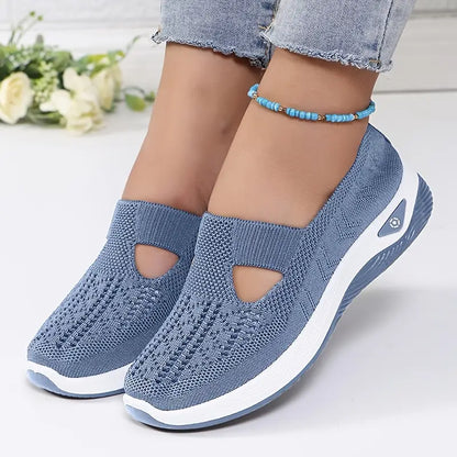 Zapatillas cómodas de tejido transpirable sin cordones
