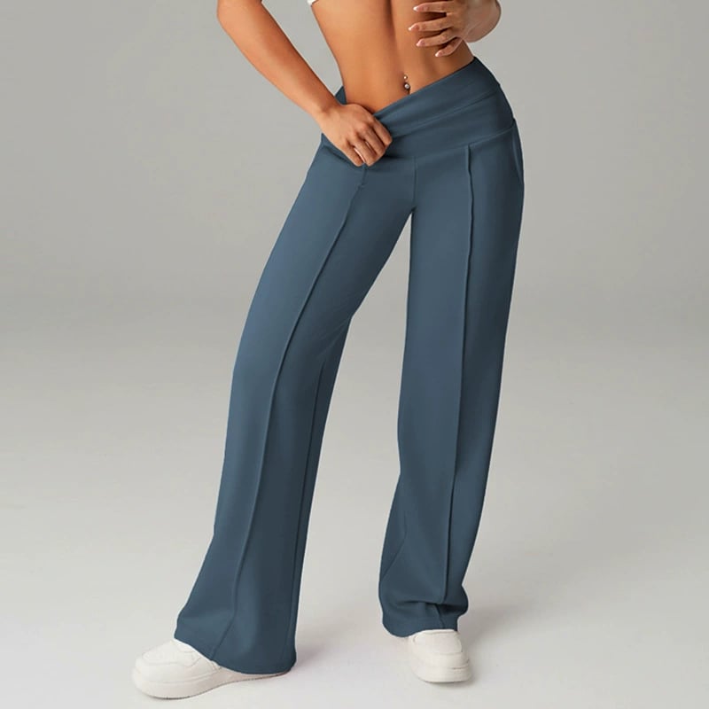 Pantalón de tiro alto con pierna amplia