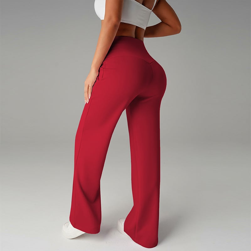 Pantalón de tiro alto con pierna amplia