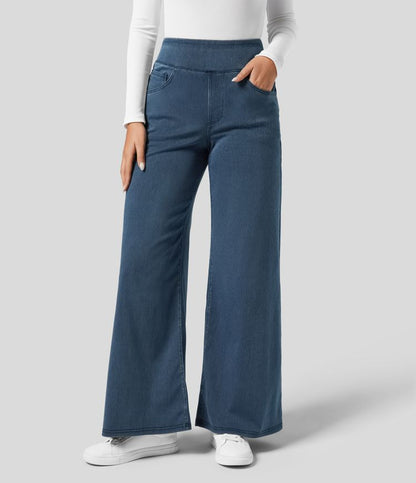 Jeans de tiro alto con pierna ancha