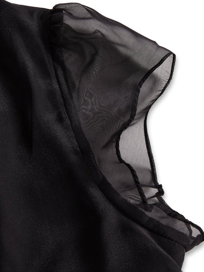 Blusa sin mangas de gasa con detalle plisado