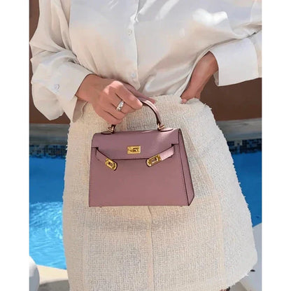 Bolso estructurado de mano con solapa