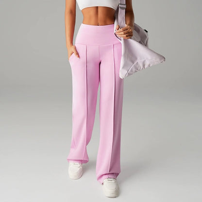 Pantalón de tiro alto con pierna amplia