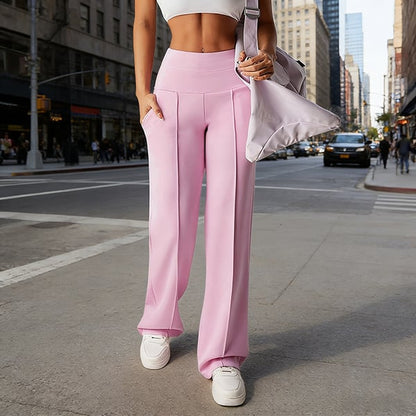 Pantalón de tiro alto con pierna amplia