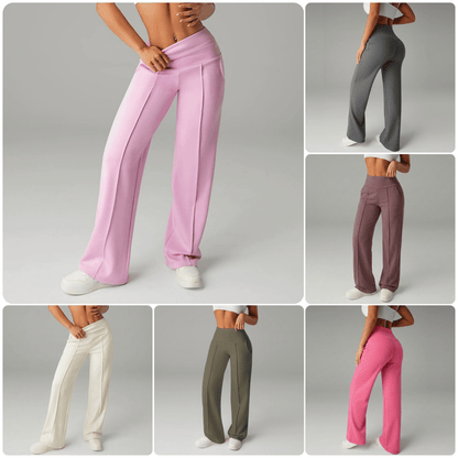 Pantalón de tiro alto con pierna amplia