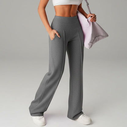 Pantalón de tiro alto con pierna amplia