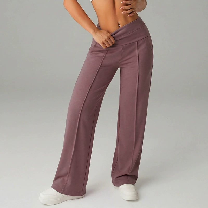 Pantalón de tiro alto con pierna amplia