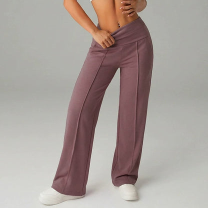 Pantalón de tiro alto con pierna amplia