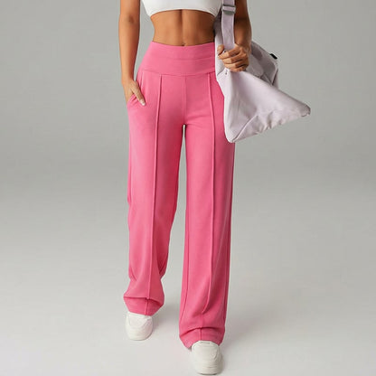 Pantalón de tiro alto con pierna amplia