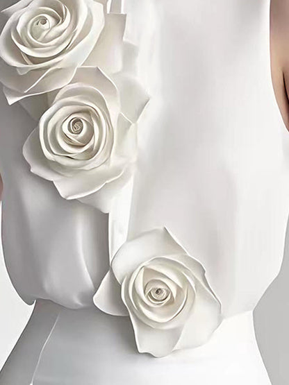 Blusa sin mangas con detalle floral en relieve