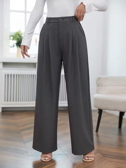Pantalón de tiro alto con pierna amplia