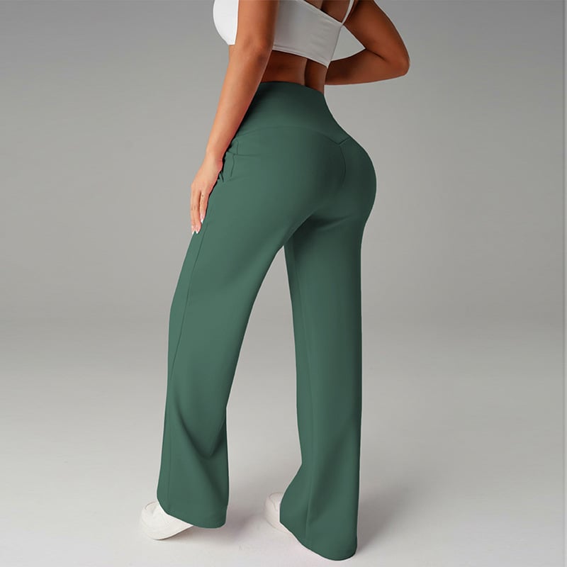Pantalón de tiro alto con pierna amplia