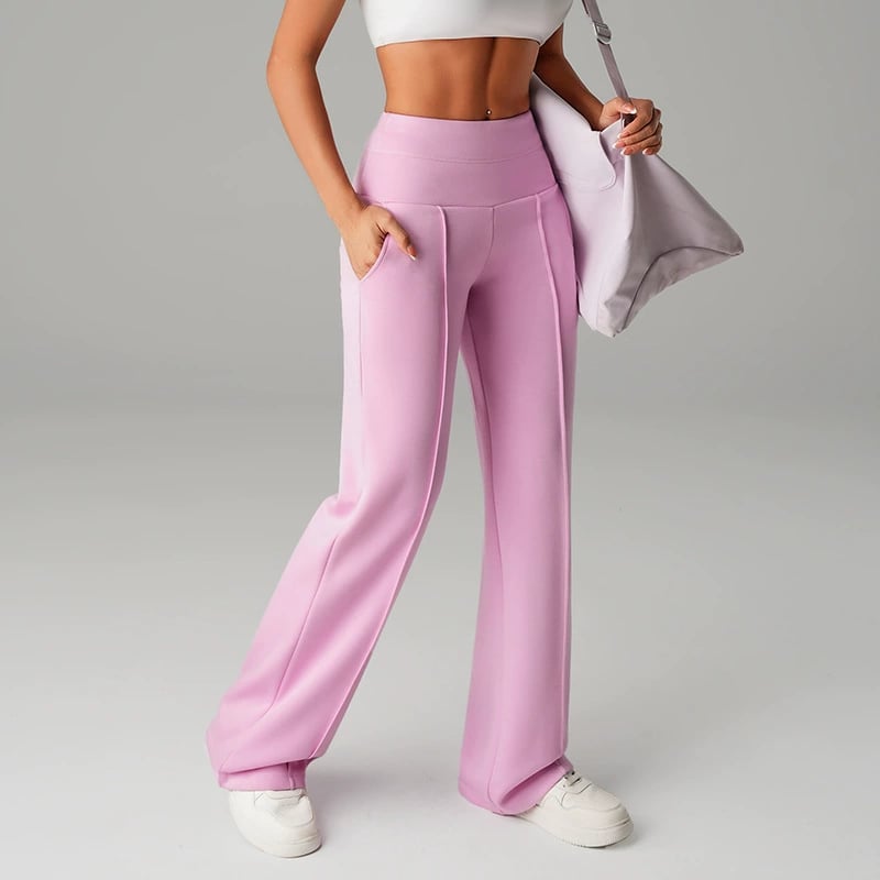 Pantalón de tiro alto con pierna amplia