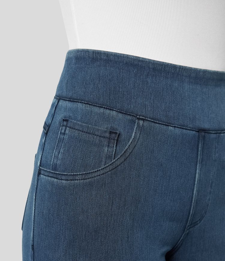 Jeans de tiro alto con pierna ancha