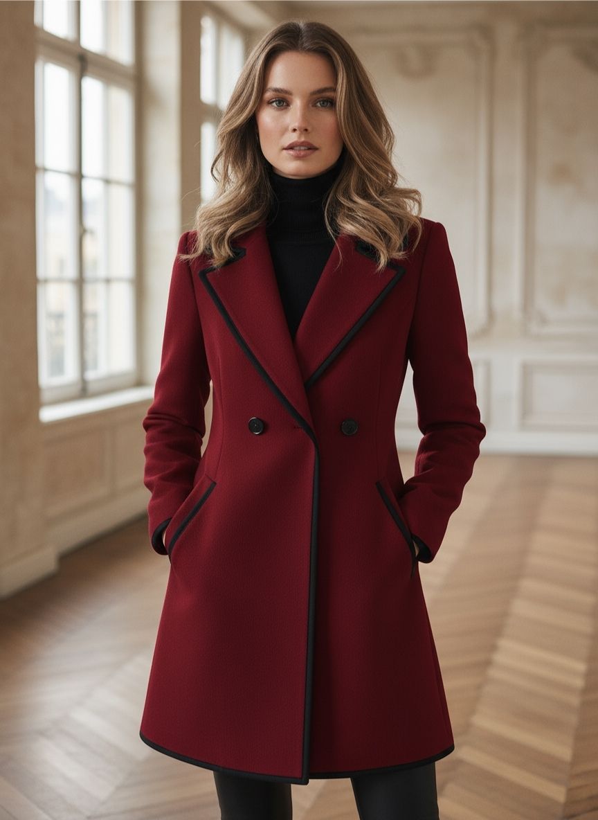 Abrigo cruzado de corte clásico