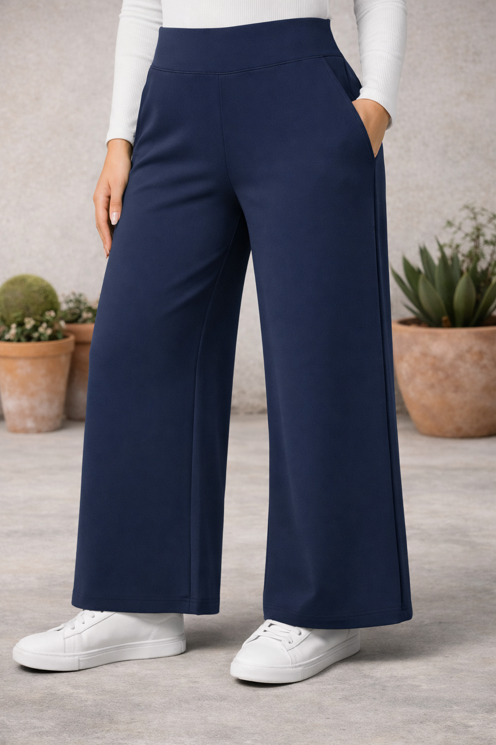 Jeans de tiro alto con pierna ancha