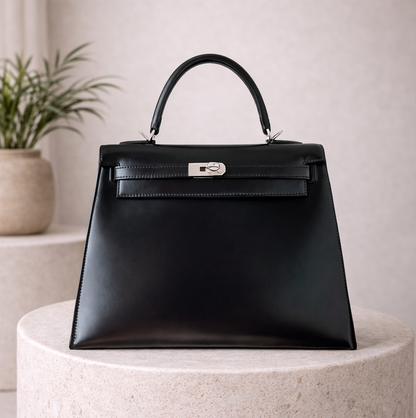 Bolso estructurado de mano con solapa