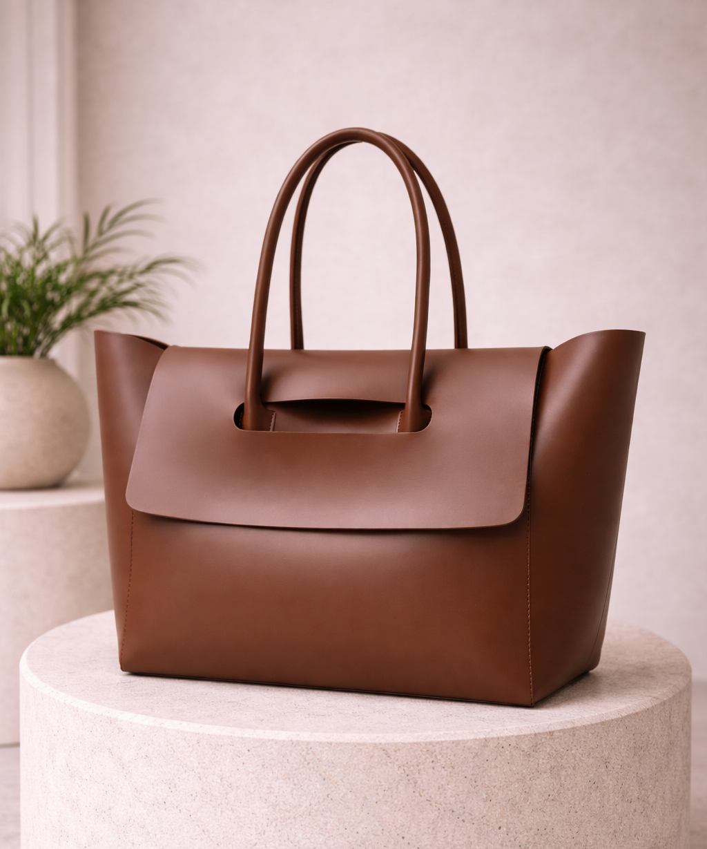 Bolso tote amplio con diseño minimalista