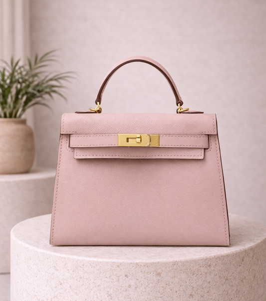 Bolso estructurado de mano con solapa