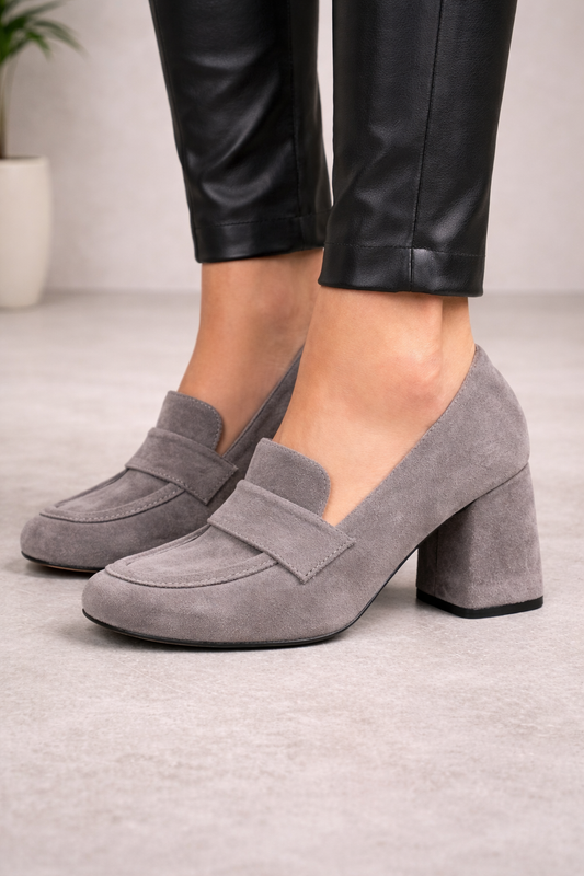 Mocasines de tacón ancho