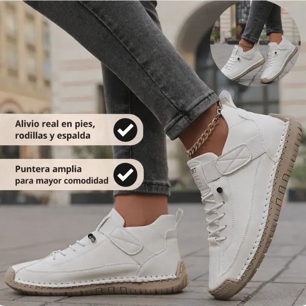 Zapatillas confort de cuero