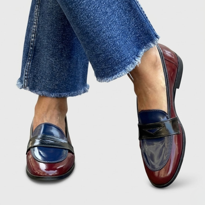 Claudia | Mocasines bicolor con contraste