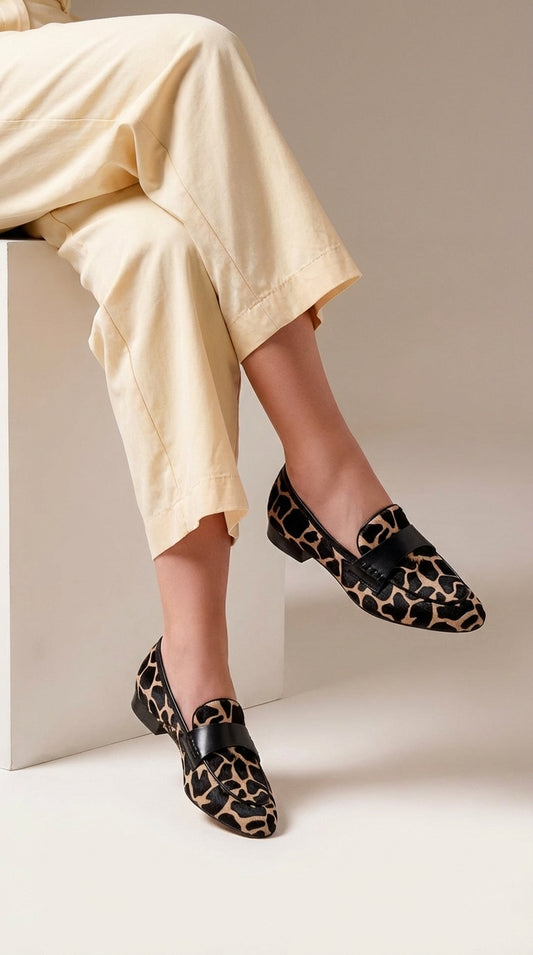 Leonor | Mocasines leopardo con detalle metálico
