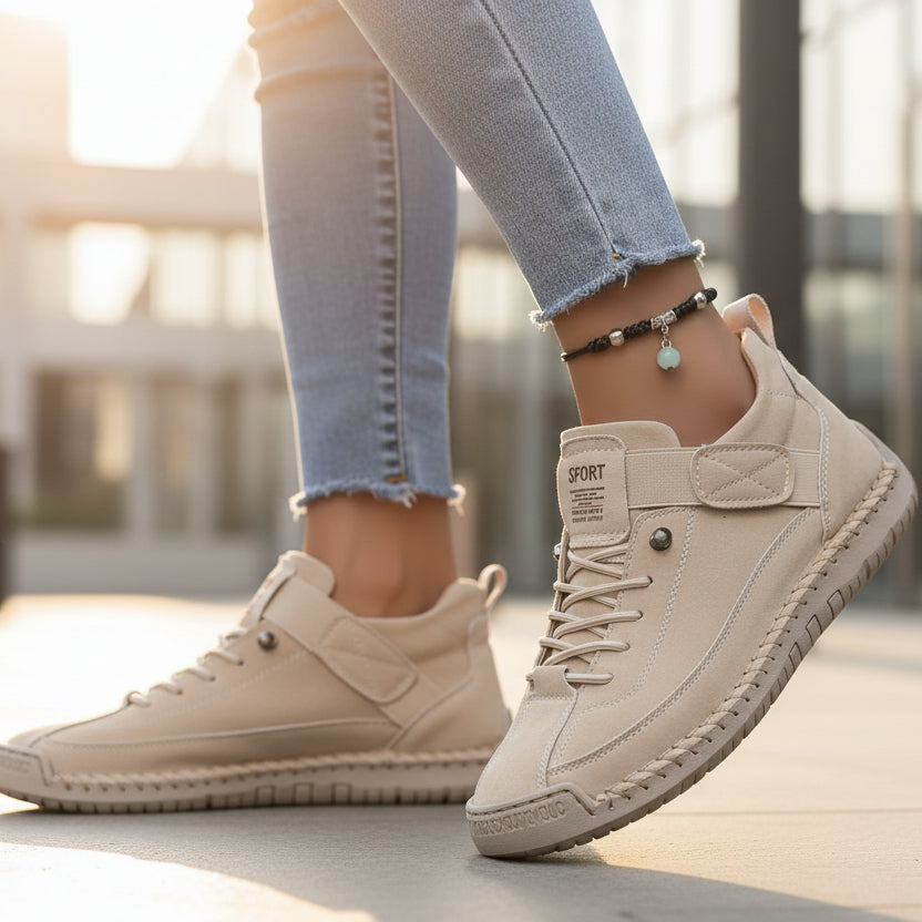 Zapatillas confort de cuero