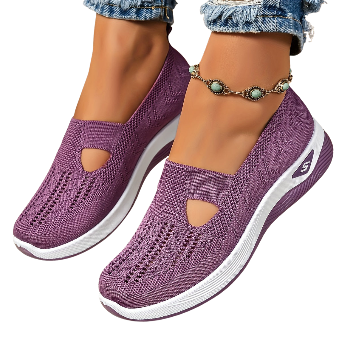 Zapatillas cómodas de tejido transpirable sin cordones