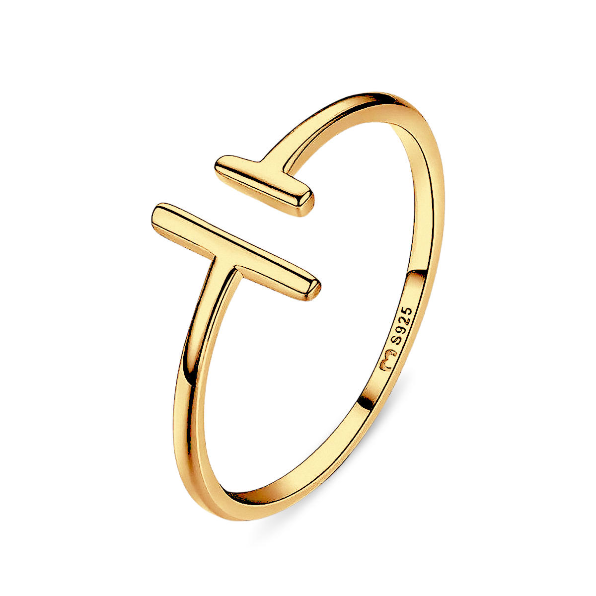 Anillo abierto con diseño en cruz