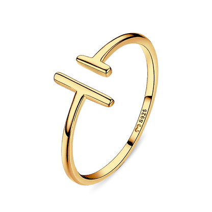 Anillo abierto con diseño en cruz