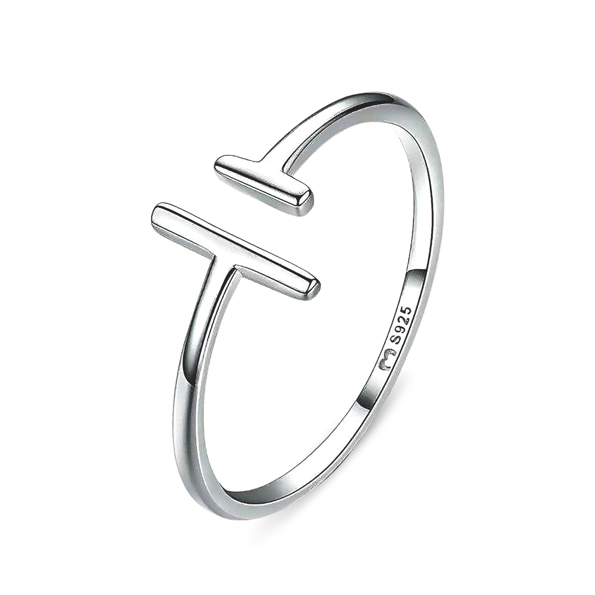 Anillo abierto con diseño en cruz