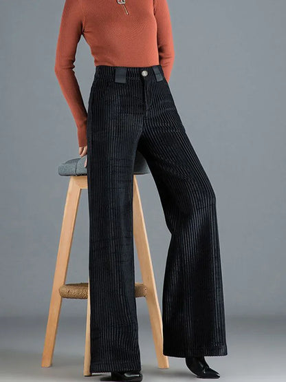 Pantalón palazzo de tiro alto con rayas