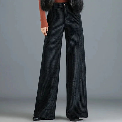 Pantalón palazzo de tiro alto con rayas