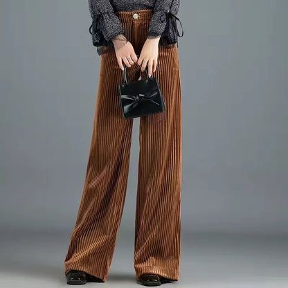 Pantalón palazzo de tiro alto con rayas
